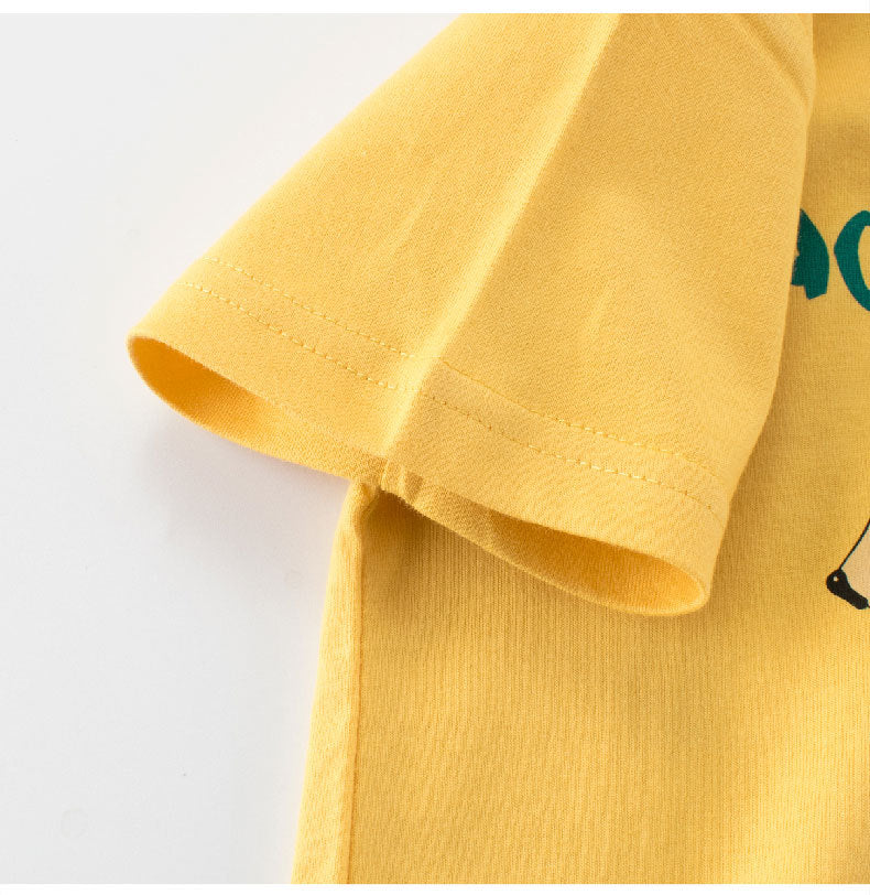 Summer Boys’ Grizzly and Letters Pattern T-shirt in European and American Style, MyKids-USA®, Baby & Toddler Tops, MyKids-USA -  -  -  -  -  -  - 