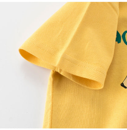 Summer Boys’ Grizzly and Letters Pattern T-shirt in European and American Style, MyKids-USA®, Baby & Toddler Tops, MyKids-USA -  -  -  -  -  -  - 