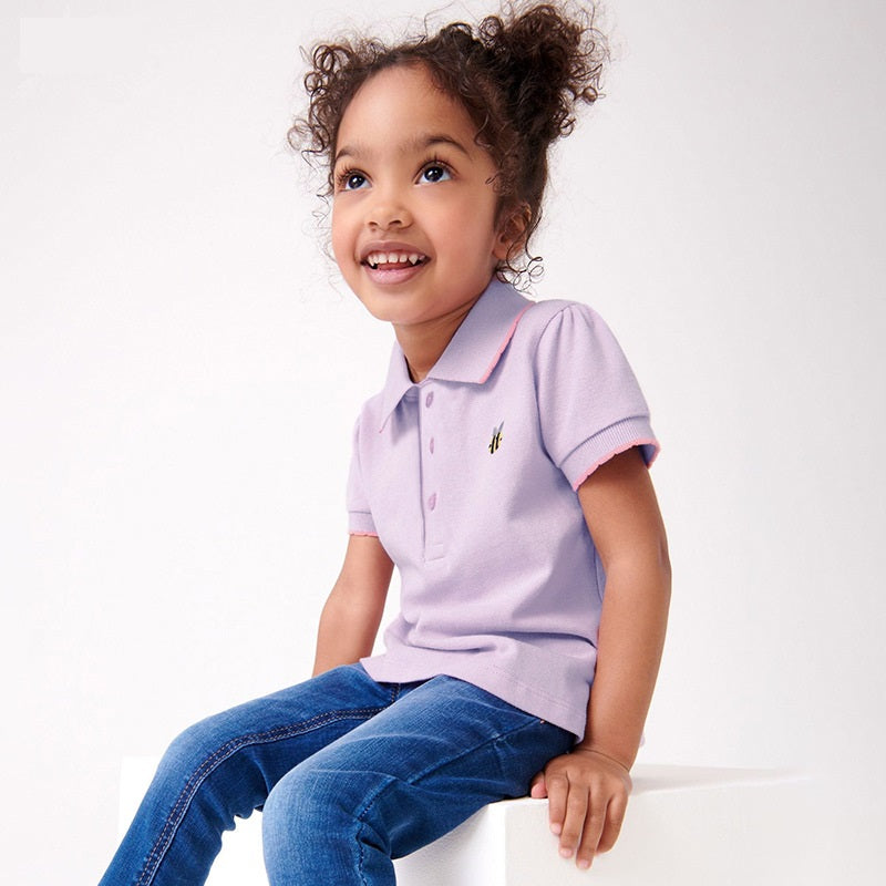 Baby Kids Girls Cartoon Logo Short Sleeves Polo Shirt
