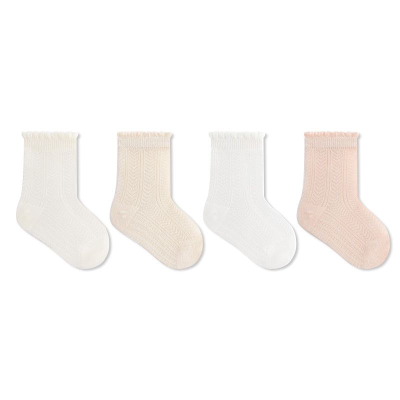Summer and Spring Baby Kids Breathable Solid Color Socks Set, MyKids-USA®, Baby & Toddler Socks & Tights, MyKids-USA - Size/Age - XS (0-6M) - Color - Pink -  -  - TR2605132258-E.