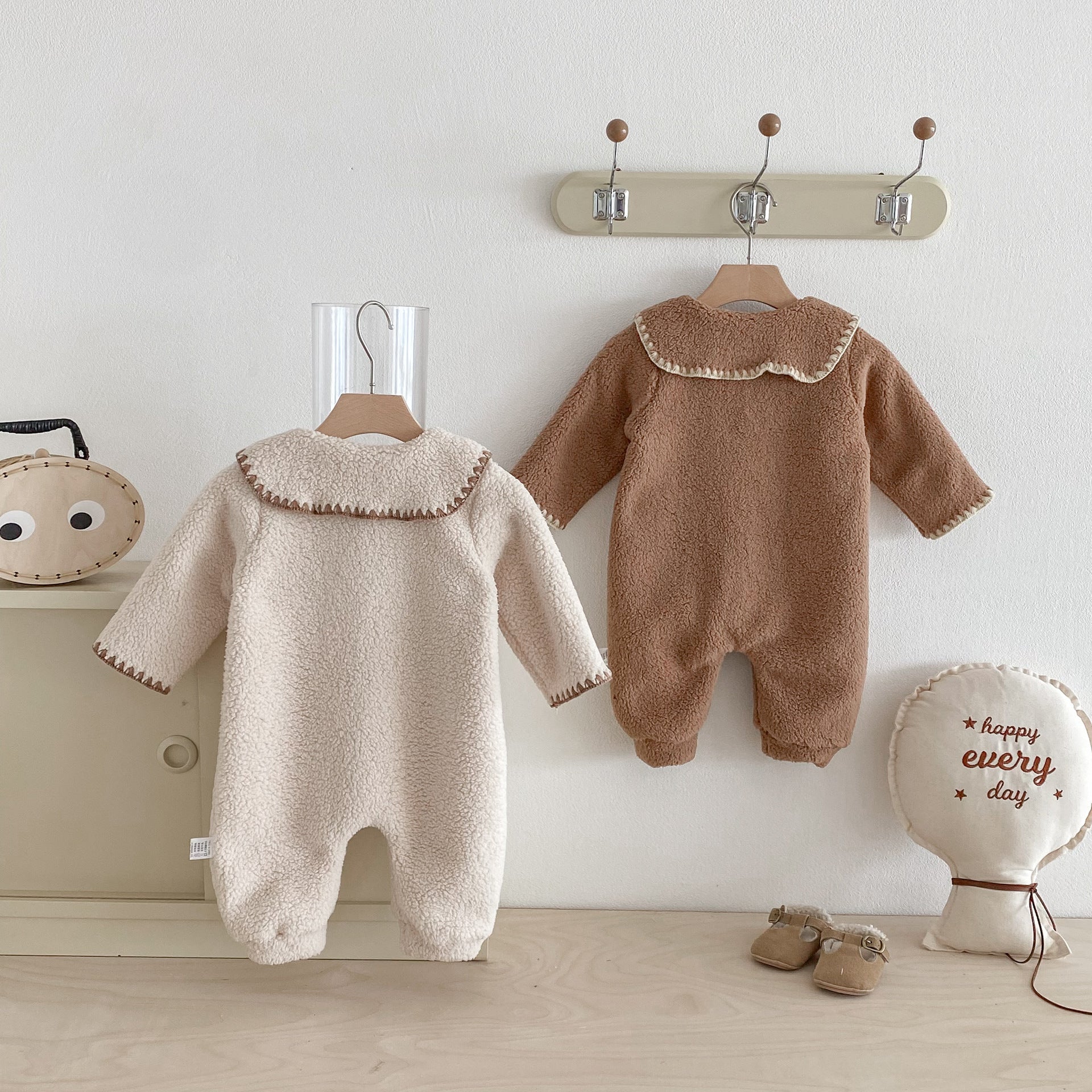 Winter and Autumn Arrival Baby Unisex Long Sleeves Color Patchwork Fluffy Rompers, MyKids-USA®, Baby One-Pieces, MyKids-USA -  -  -  -  -  -  - 