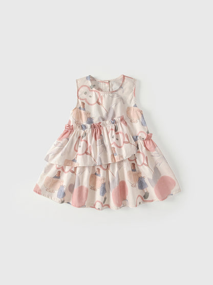 Summer Arrival Sleeveless Cartoon Pattern Dress for Stylish Girls, MyKids-USA®, Baby & Children's Dresses, MyKids-USA - Size/Age - 80 (9-12M) - Color - Pink -  -  - TR2605282352-A.