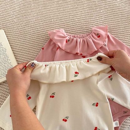 Autumn Arrival Baby Girls Long Sleeves Cherry Pattern Cute Onesies, MyKids-USA®, Baby One-Pieces, MyKids-USA -  -  -  -  -  -  - 