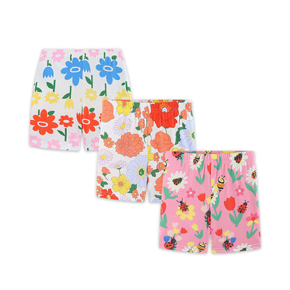 Summer Baby Kids Floral Pattern Shorts Clothing Set for Girls