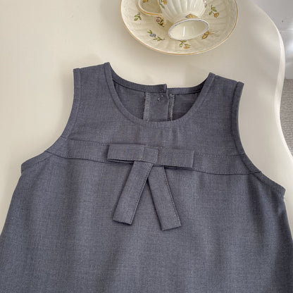 Spring Baby Kids Girls Long Sleeves Cute Striped Embroidered Pattern Top and Preppy Sleeveless Dress Clothing Set, MyKids-USA®, Baby & Toddler Outfits, MyKids-USA - Size/Age - 73 (6-9M) - Color - Grey -  -  - TR2601181714-B.