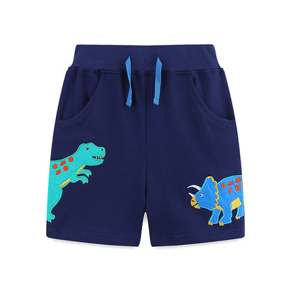 Summer Arrival Kids Boys Cotton Casual Style Cartoon Dinosaurs Pattern Shorts, MyKids-USA®, Shorts, MyKids-USA - Size/Age - 90 (12-24M) - Color - Blue -  -  - TR2505211816-A