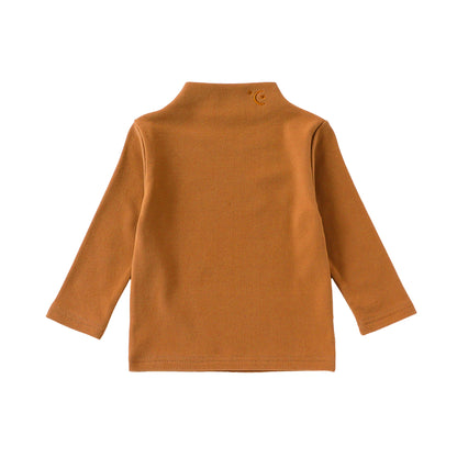 Autumn and Winter Arrival Baby Kids Unisex Embroidered Pattern Turtle Neck Long Sleeves Top, MyKids-USA®, Shirts, MyKids-USA - Size/Age - 73 (6-9M) - Color - Coffee -  -  - TR2509192332-B
