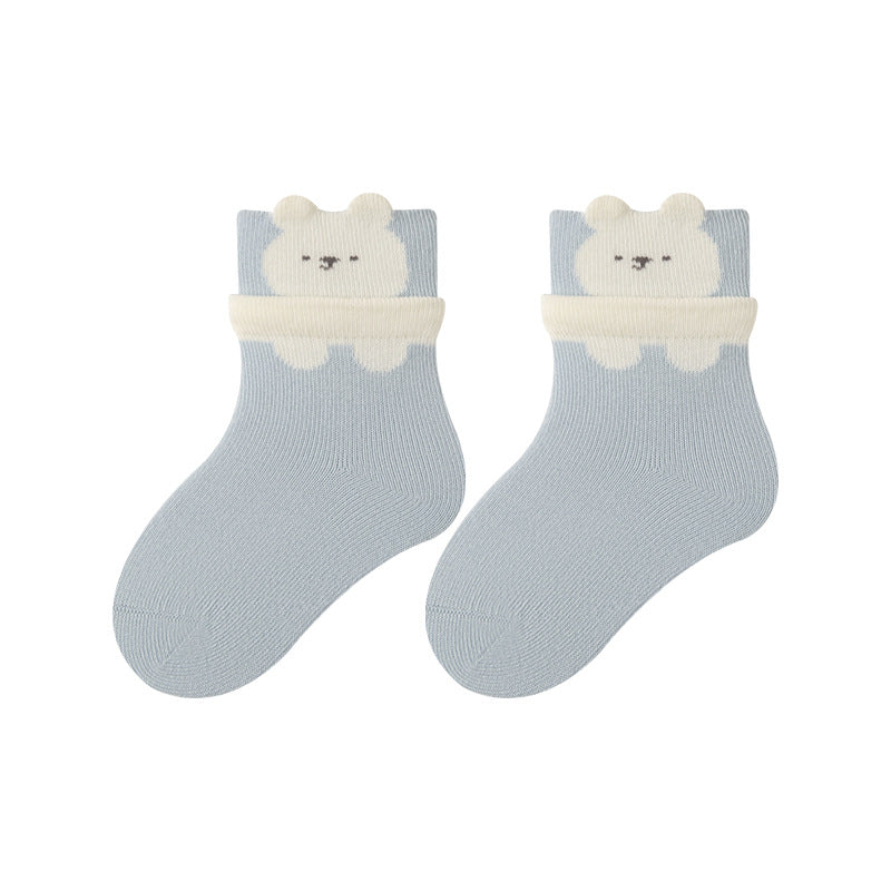 Autumn and Spring Baby Unisex Breathable Animals Cartoon Pattern Color Patchwork Socks, MyKids-USA®, Baby & Toddler Socks & Tights, MyKids-USA - Size/Age - XS (0-6M) - Color - Blue -  -  - TR2601311059-A.