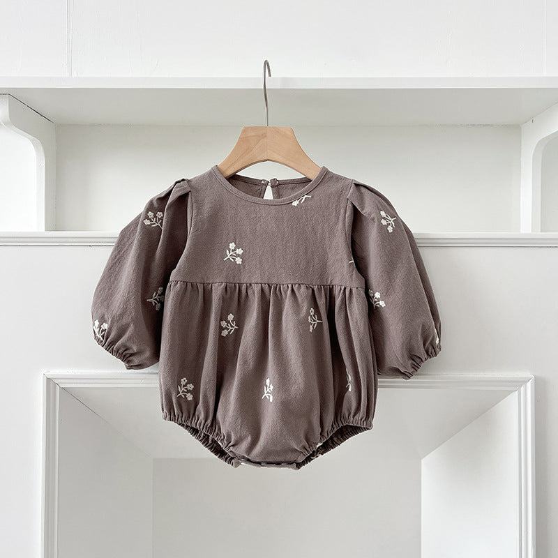 Spring Baby Girls Floral Embroidery Pattern Long-sleeved Onesies and Dress – Princess Sister Matching Set, MyKids-USA®, Baby & Toddler Outfits, MyKids-USA - Size/Age - 66 (3-6M) - Color - Grey -  -  - TR2412281920-C