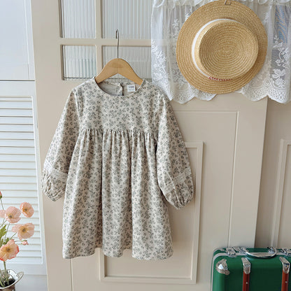 Arrival Autumn Girls Cute Flowers and Lace Embroidery Pattern Long Sleeves Crew Neck Dress, MyKids-USA®, Baby & Toddler Dresses, MyKids-USA -  -  -  -  -  -  - 