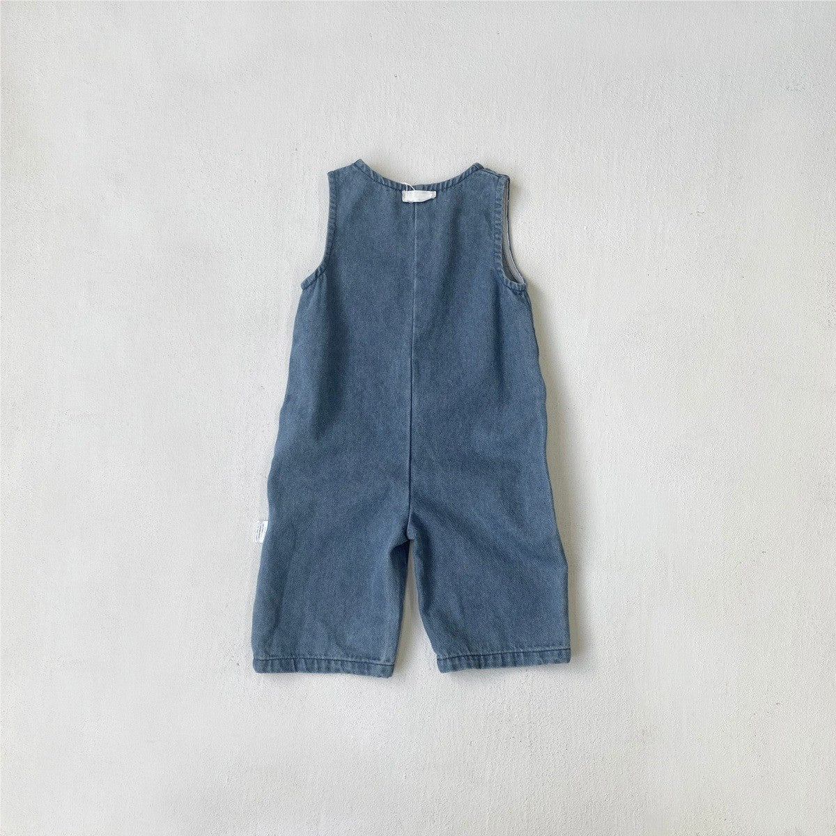 MyKids-USA® Autumn Hot Selling Baby Unisex Solid Color Sleeveless Wear-Outside Denim Romper Overalls