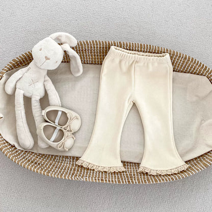 Autumn Arrival Modern Baby Kids Girls Lace Trim Decorated Warm Fleece Pants, MyKids-USA®, Baby & Toddler Bottoms, MyKids-USA - Size/Age - 73 (6-9M) - Color - White -  -  - TR2509082307-C