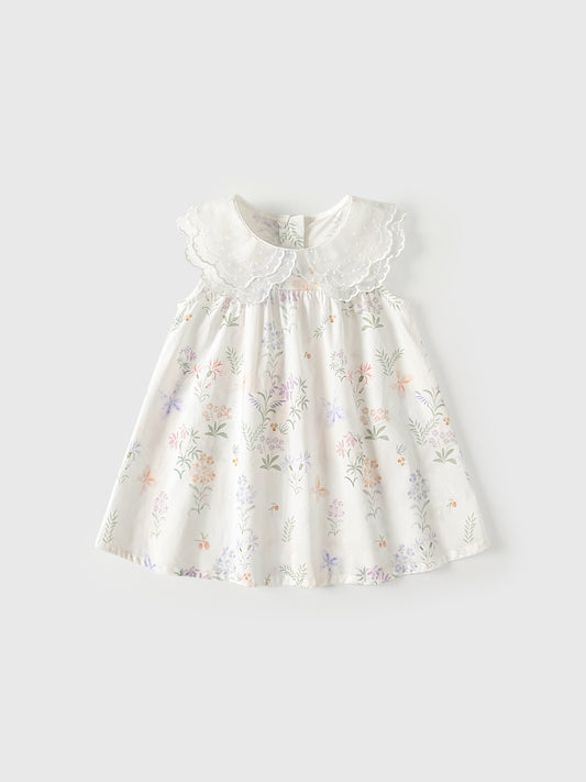 Summer Baby Kids Girls Sleeveless Floral Pattern Dress