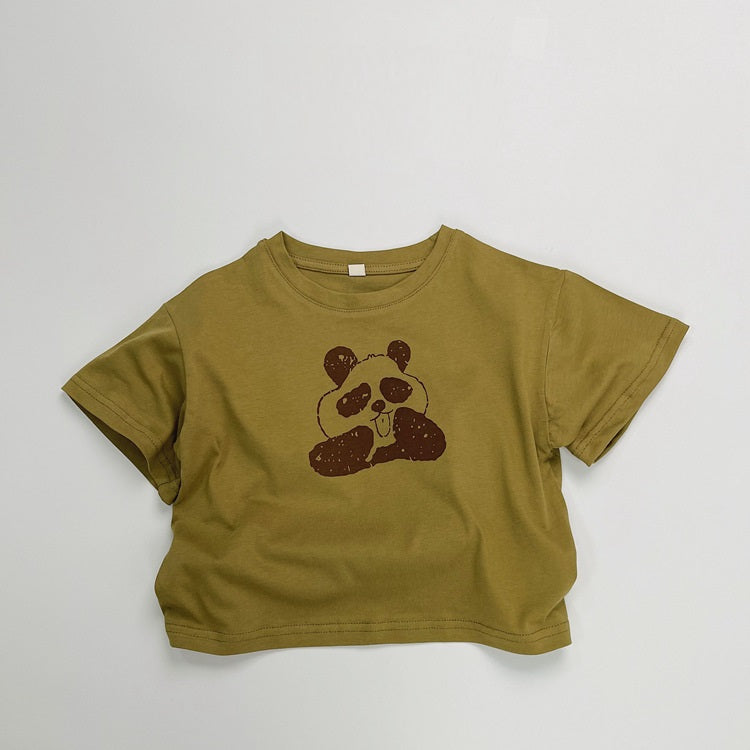 Summer Arrival Kids Unisex Comfortable Short Sleeves Panda Pattern Top Casual T-shirt, MyKids-USA®, Baby & Toddler Tops, MyKids-USA - Size/Age - 80 (9-12M) - Color - Green -  -  - TR2505142102-B