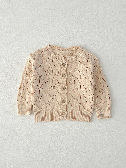 Autumn Arrival Baby Kids Girls Comfortable Hollow-out Argyle Knitted Long Sleeves Cardigan, MyKids-USA®, Baby & Toddler Outerwear, MyKids-USA - Size/Age - 66 (3-6M) - Color - Beige -  -  - TR2410061246-A