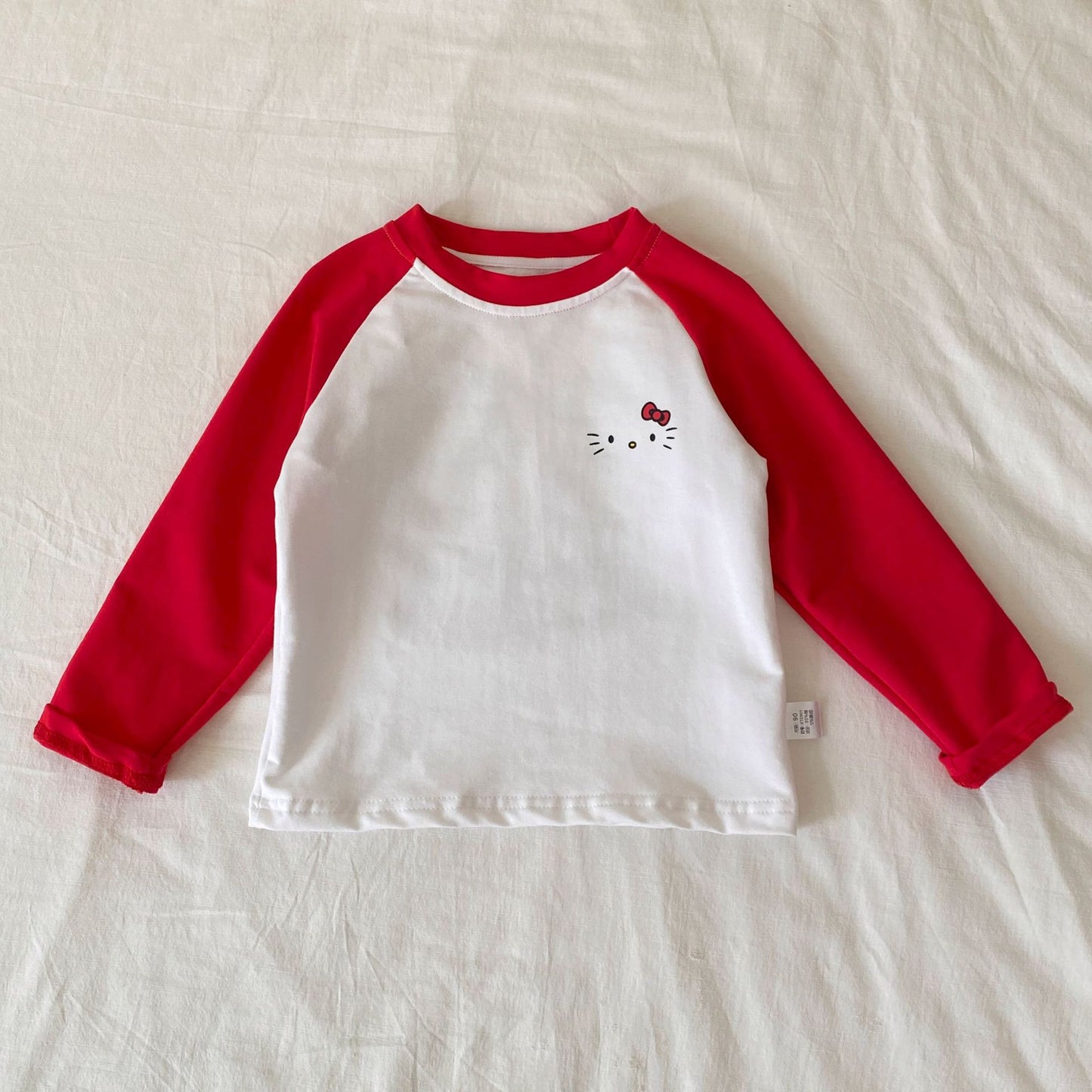 Autumn and Spring Arrival Baby Kids Girls Long Sleeves Cartoon Pattern Color Patchwork Top, MyKids-USA®, Shirts, MyKids-USA - Size/Age - 90 (12-24M) - Color - Red -  -  - TR2512152012-B.