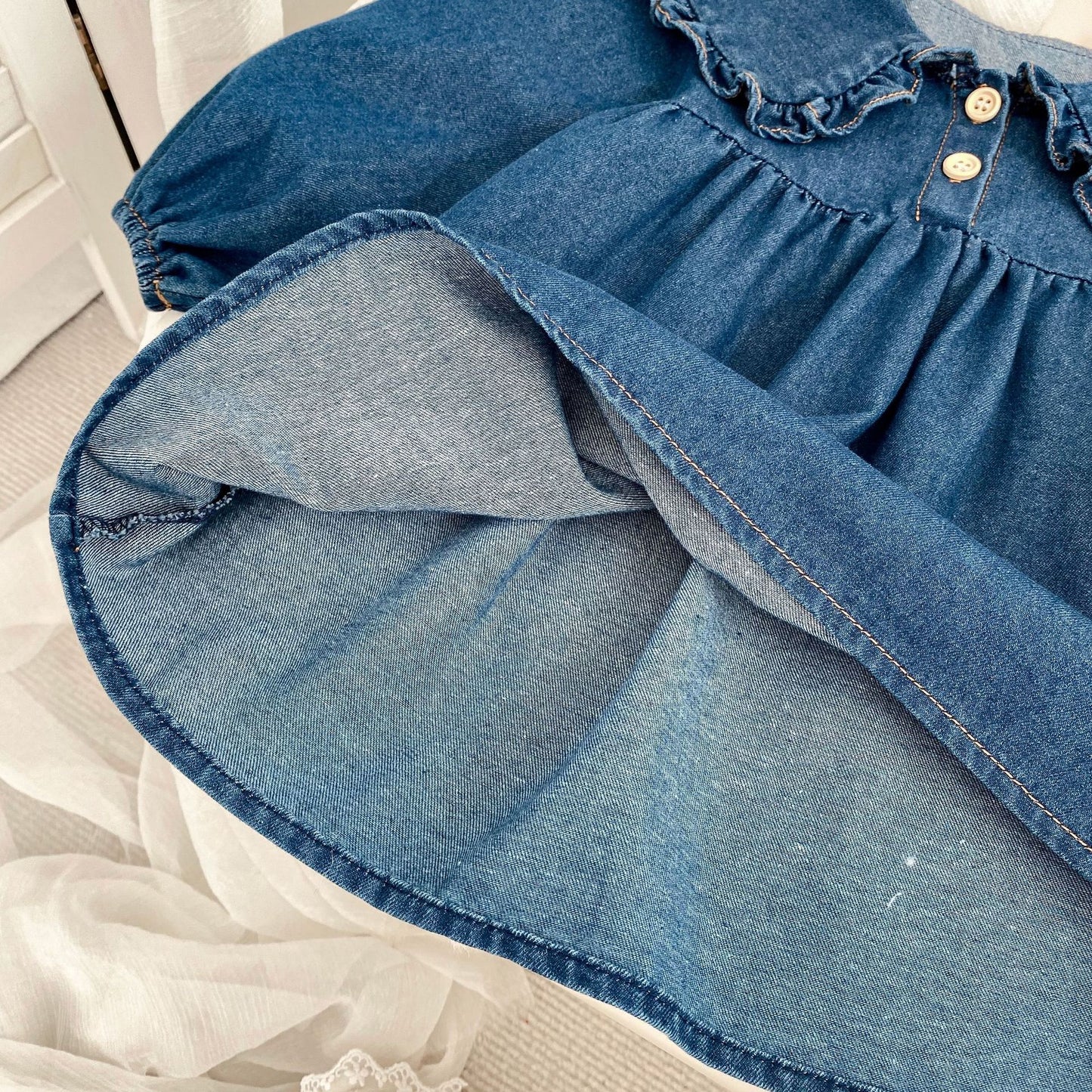 MyKids-USA® Autumn Arrival Baby Long Sleeves Cute Denim Dress