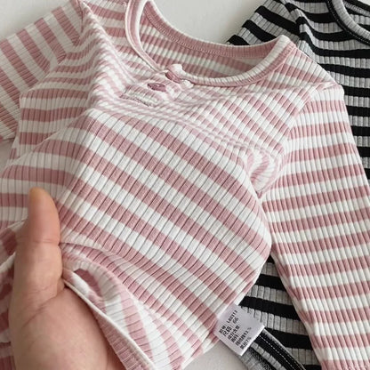 Autumn Arrival Baby Unisex Long Sleeves Striped Onesies, MyKids-USA®, Baby One-Pieces, MyKids-USA -  -  -  -  -  -  - 