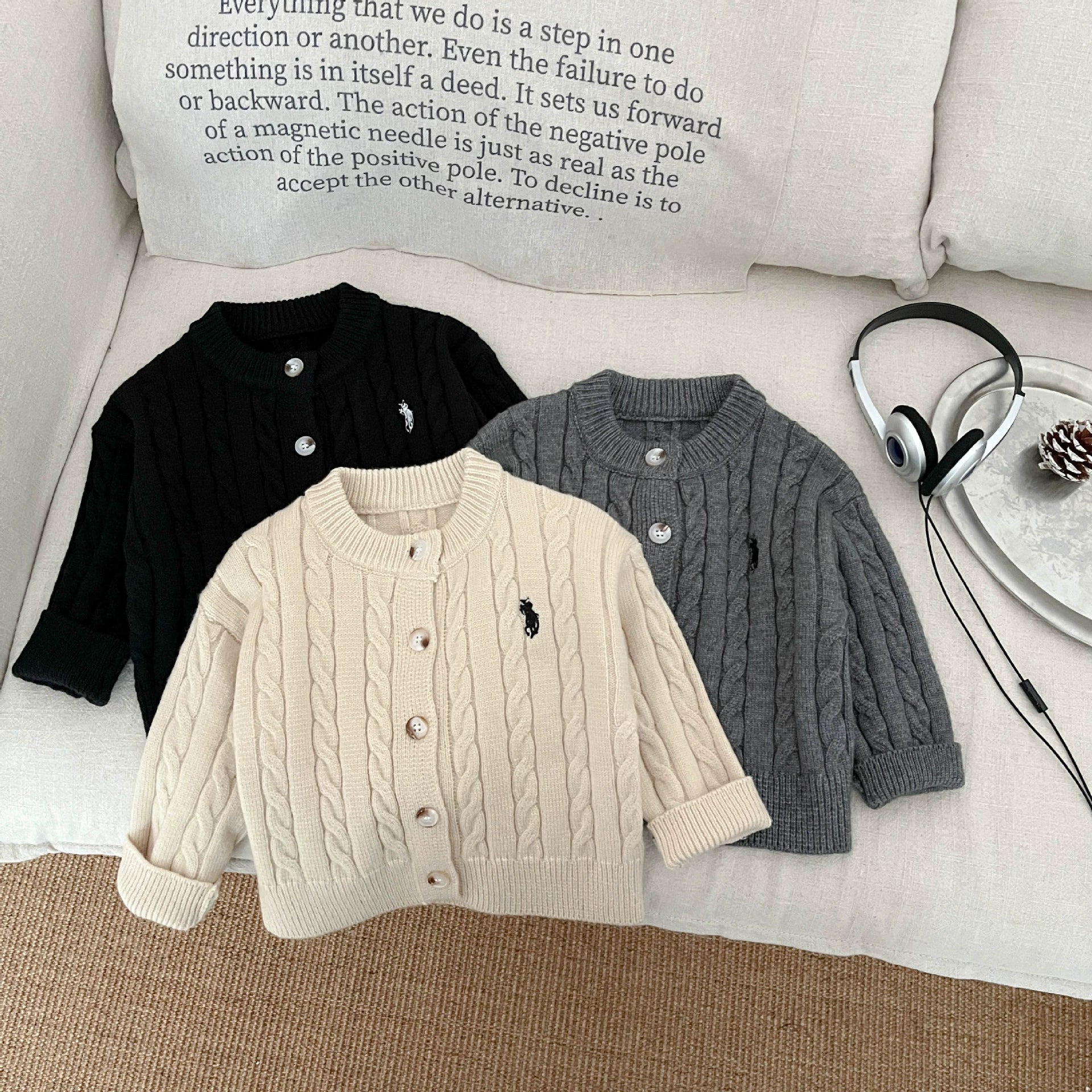 Autumn Arrival Baby Kids Unisex Comfortable Jacquard Pattern Knitted Long Sleeves Cardigan, MyKids-USA®, Cardigans, MyKids-USA -  -  -  -  -  -  - 