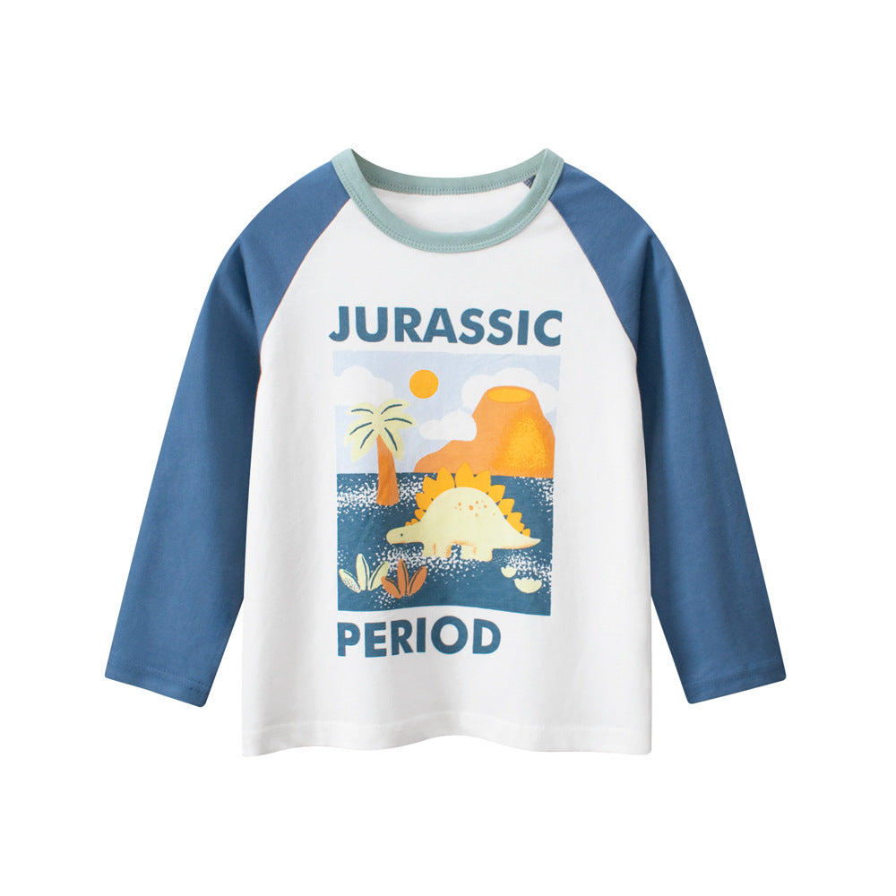 Autumn Baby Kids Boys Letters and Cartoon Print Long Sleeves Crew Neck Cute Top Shirt, MyKids-USA®, Baby & Toddler Tops, MyKids-USA - Size/Age - 90 (12-24M) - Color - Blue -  -  - TR2508122208-A