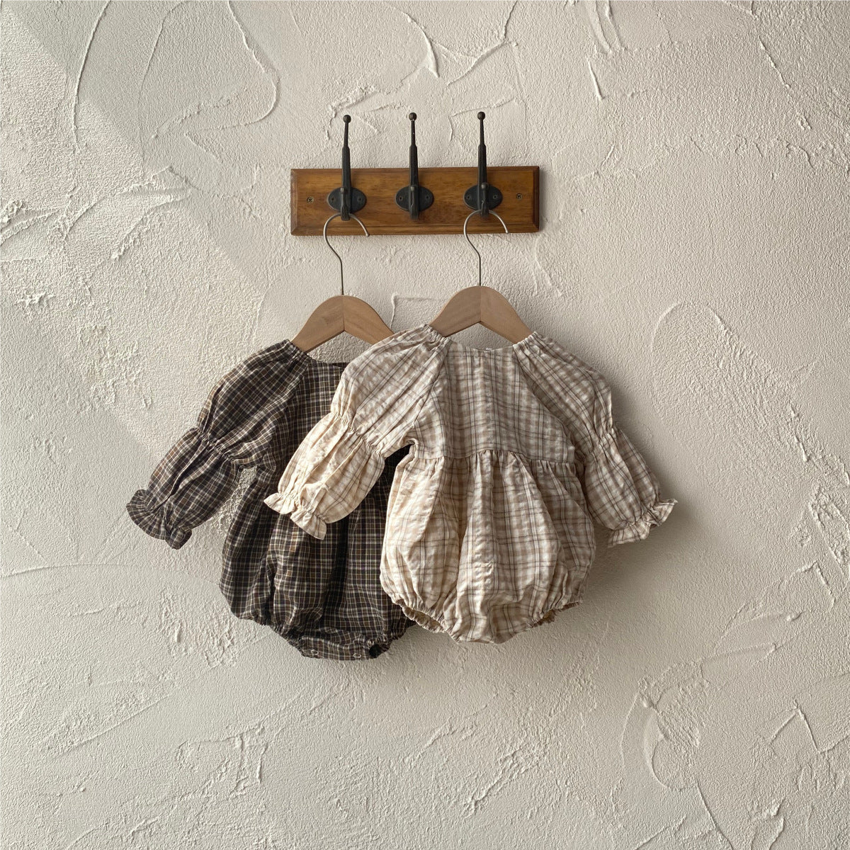 MyKids-USA® Autumn Arrival Baby Kids Girls Long Sleeves Vintage Plaid Bodysuit