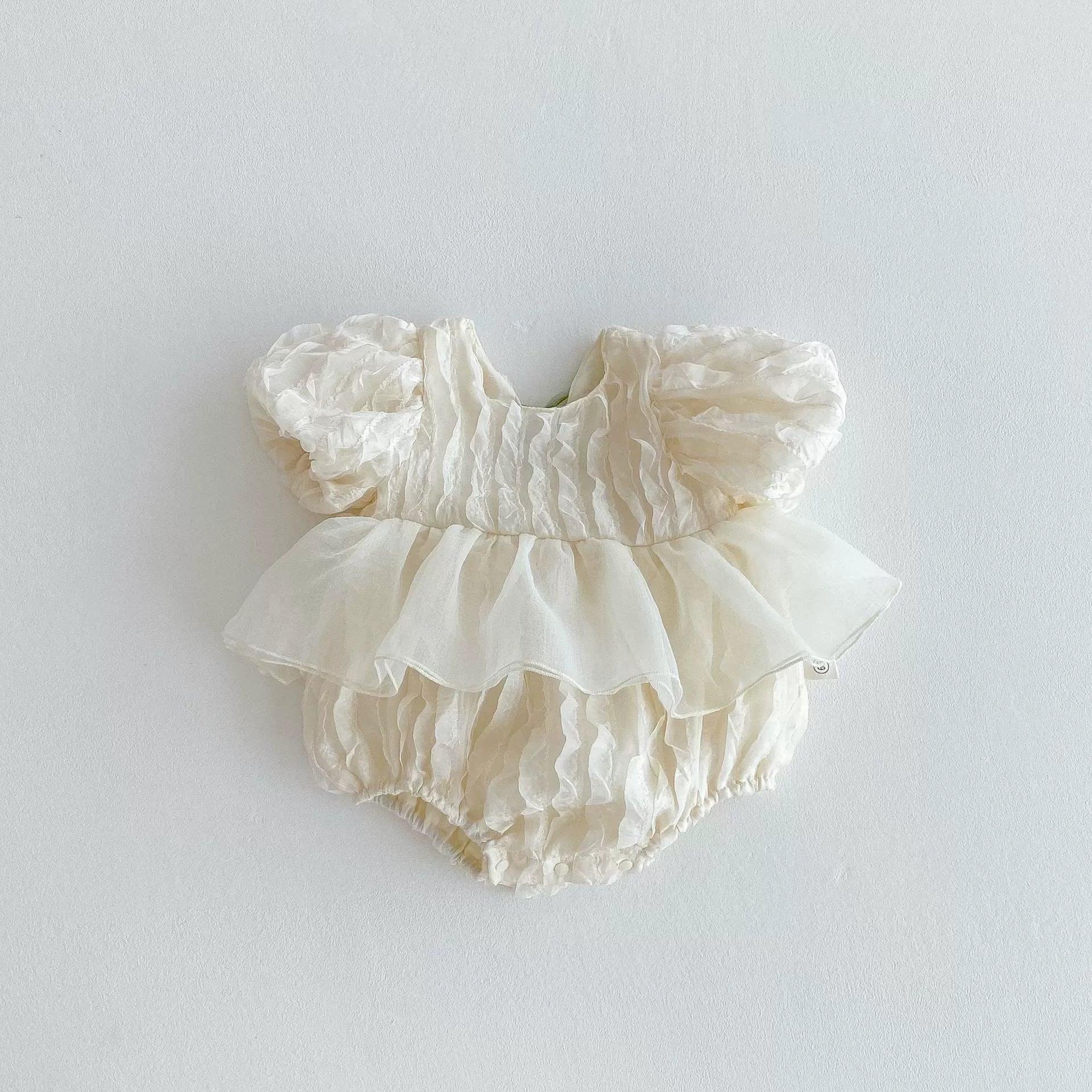 Summer Arrival Baby Girls Ruffle Design Short Sleeves Onesies, MyKids-USA®, Baby One-Pieces, MyKids-USA - Size/Age - 66 (3-6M) - Color - Apricot -  -  - TR2506082354-A