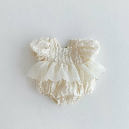 Summer Arrival Baby Girls Ruffle Design Short Sleeves Onesies, MyKids-USA®, Baby One-Pieces, MyKids-USA - Size/Age - 66 (3-6M) - Color - Apricot -  -  - TR2506082354-A