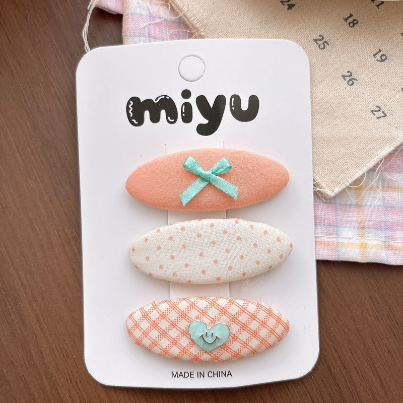 Collection of 2 Cute Plaid and Dots Pattern Hair Ties and Hair Clips, MyKids-USA®, Ponytail Holders, MyKids-USA - Size/Age - Average Size (0-12Y） - Color - Purple -  -  - TR2604262234-H.