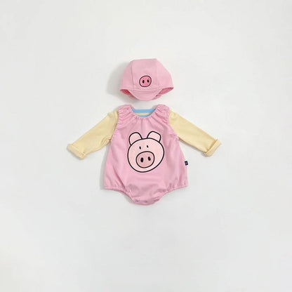 Arrival Autumn Baby Kids Long Sleeves Top and Cartoon Overalls Clothing Set