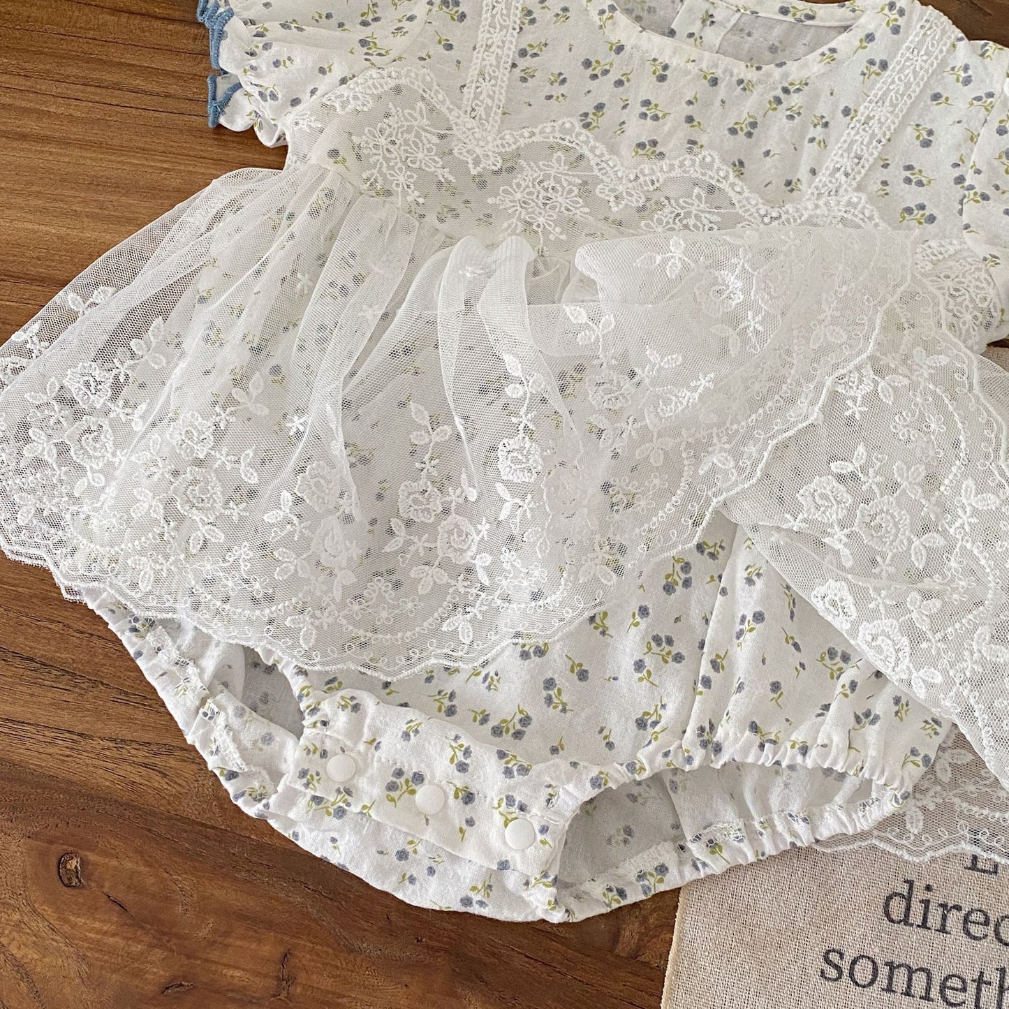 Summer Arrival Baby Girls Short Sleeves Floral Pattern Tulle Decorated Bodysuit, MyKids-USA®, Bodysuits, MyKids-USA -  -  -  -  -  -  - .