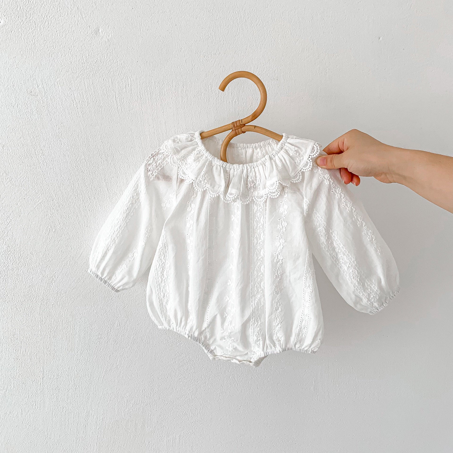 Solid Color Ruffle Neck Soft Cotton bodysuit, MyKids-USA®, Baby One-Pieces, MyKids-USA -  -  -  -  -  -  - .