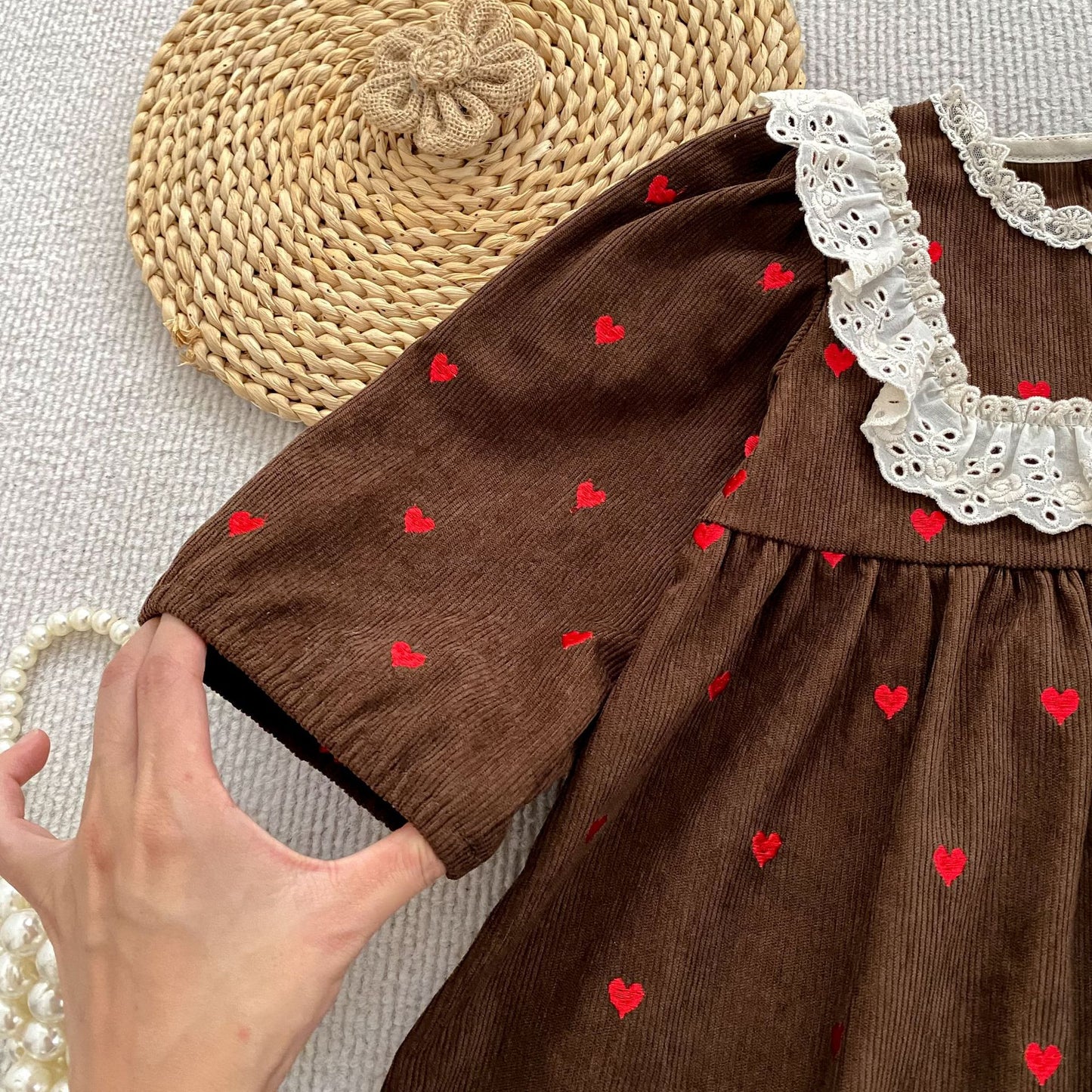 MyKids-USA® Autumn Arrival Baby Kids Girls Long Sleeves Cute Hearts Printed Dress