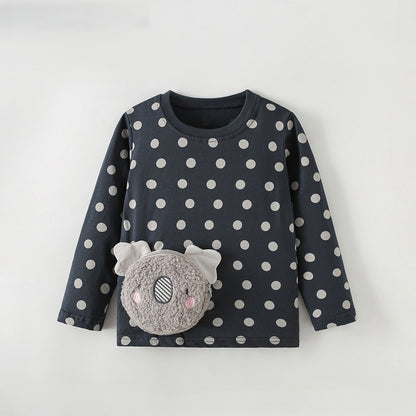 MyKids-USA® Spring and Autumn Baby Kids Girls Polka Dots Pattern Long Sleeves Top
