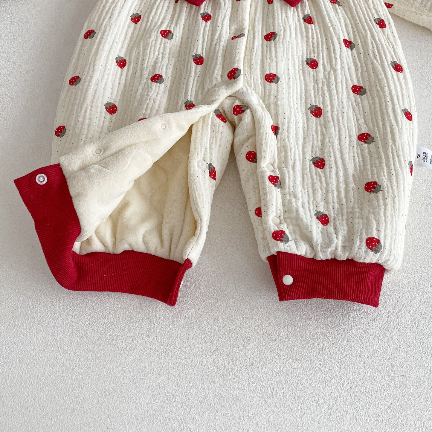 Winter Arrival Baby Girls Long Sleeves Strawberry Pattern Fleece-line Warm Rompers, MyKids-USA®, Baby One-Pieces, MyKids-USA -  -  -  -  -  -  - 