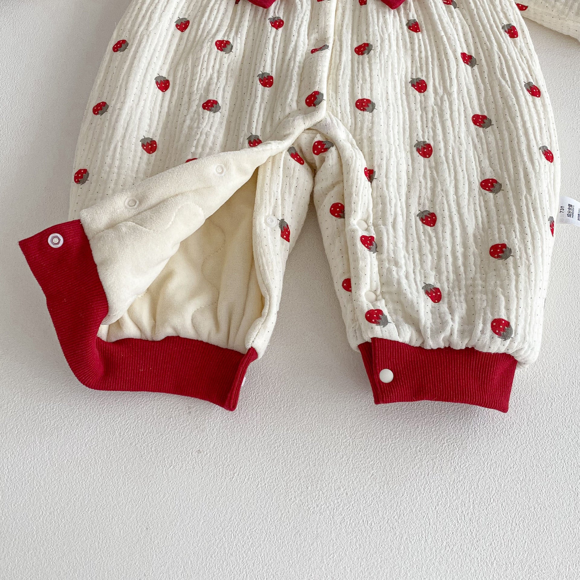 Winter Arrival Baby Girls Long Sleeves Strawberry Pattern Fleece-line Warm Rompers, MyKids-USA®, Baby One-Pieces, MyKids-USA -  -  -  -  -  -  - 