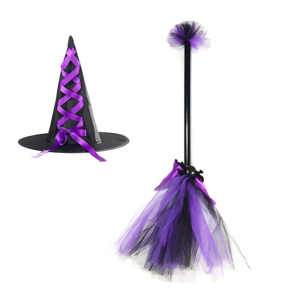 Arrival Dark Halloween Essential: Girls’ Witch Wand and Hat Set for Spooky Costume, MyKids-USA®, Costume Accessories, MyKids-USA - Size/Age - Average - Color - Purple -  -  - TR2508202001-F.