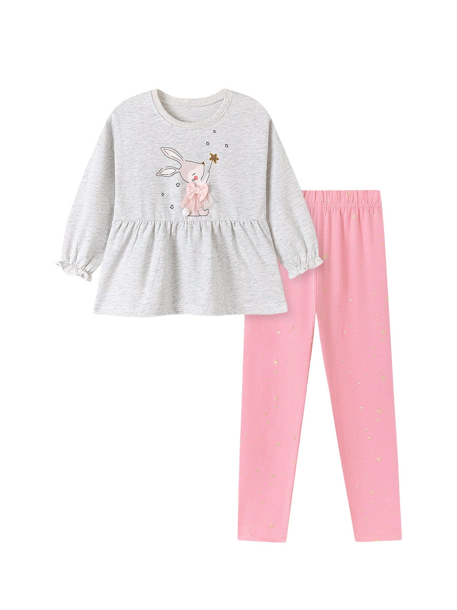Spring and Autumn Girls Animals Cartoon And Stars Pattern Long Sleeves Sweatshirt and Pink Pants Clothing Set, MyKids-USA®, Baby & Toddler Outfits, MyKids-USA -  -  -  -  -  -  - 