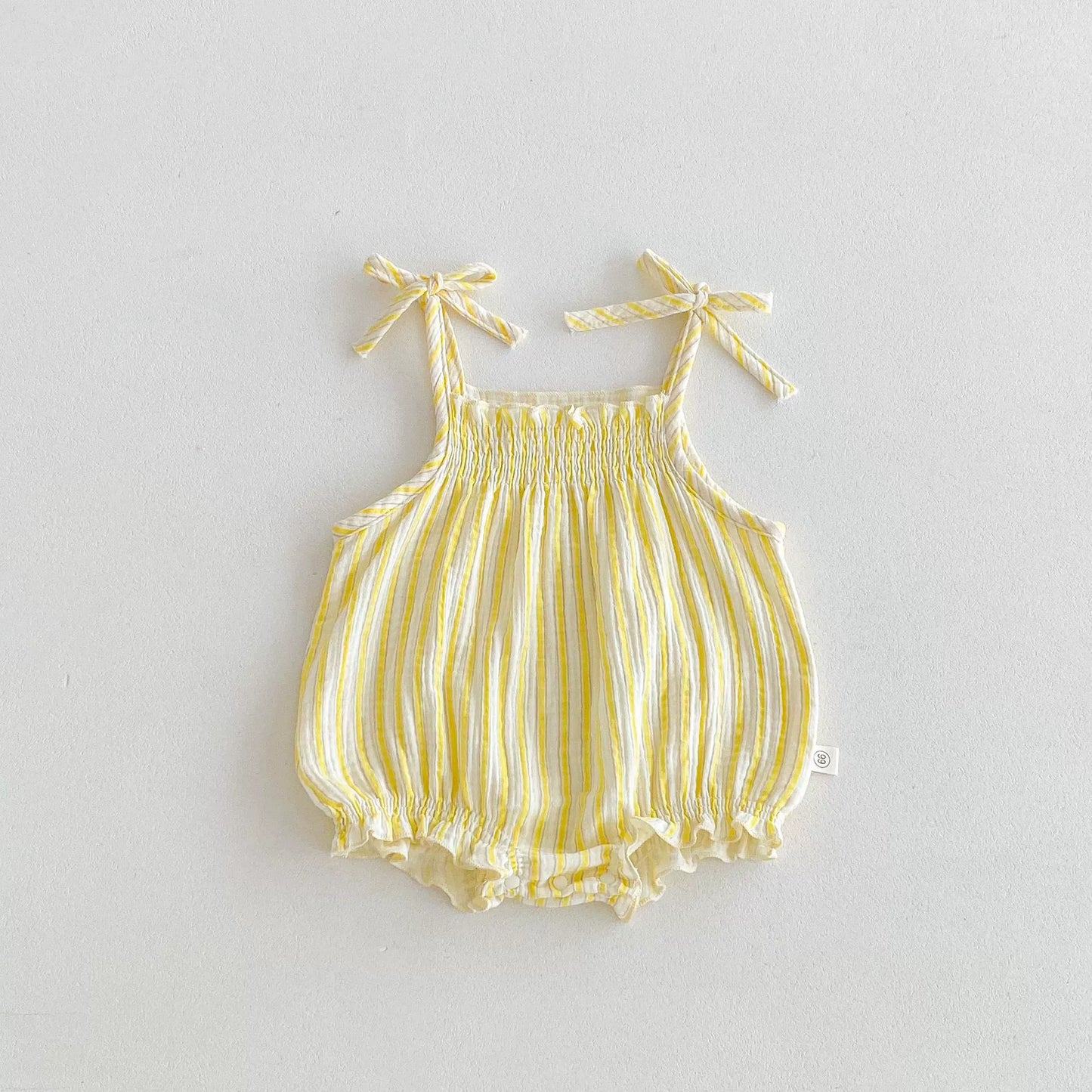 Summer Arrival Baby Girls Flowers or Striped Pattern Sleeveless Onesies, MyKids-USA®, Baby One-Pieces, MyKids-USA - Size/Age - 66 (3-6M) - Color - Yellow -  -  - TR2506161818-B