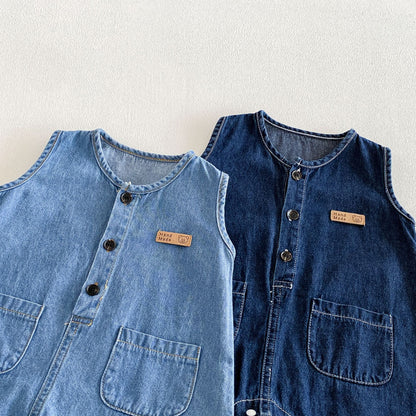 Summer Arrival Baby Sleeveless Denim Overalls with Hat, MyKids-USA®, Baby & Children's One-Pieces, MyKids-USA -  -  -  -  -  -  - .