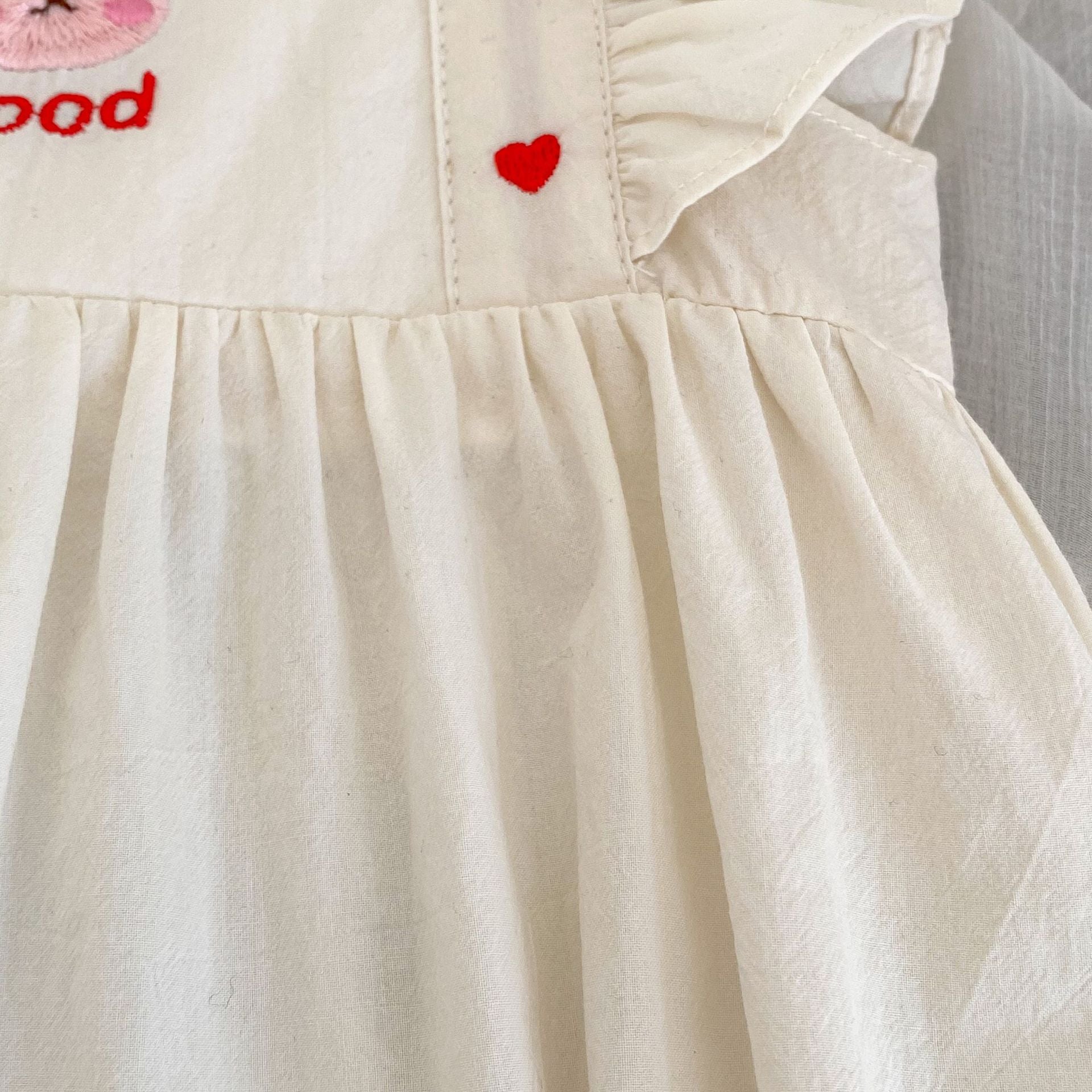 Baby Girl Solid Color Embroidered Design Square Neck Onesies, MyKids-USA®, Baby One-Pieces, MyKids-USA -  -  -  -  -  -  - 