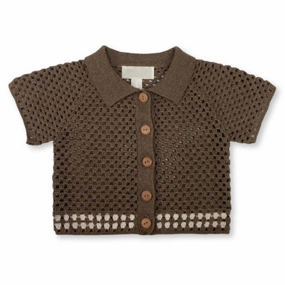 Summer Baby Kids Casual Simple Hollow Out Short Sleeves Top with Shorts Knitted Clothing Set, MyKids-USA®, Baby & Toddler Outfits, MyKids-USA -  -  -  -  -  -  - 