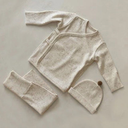 Hot Selling Autumn Baby Kids Long Sleeves Dots Pattern Top Pants with Hat Set