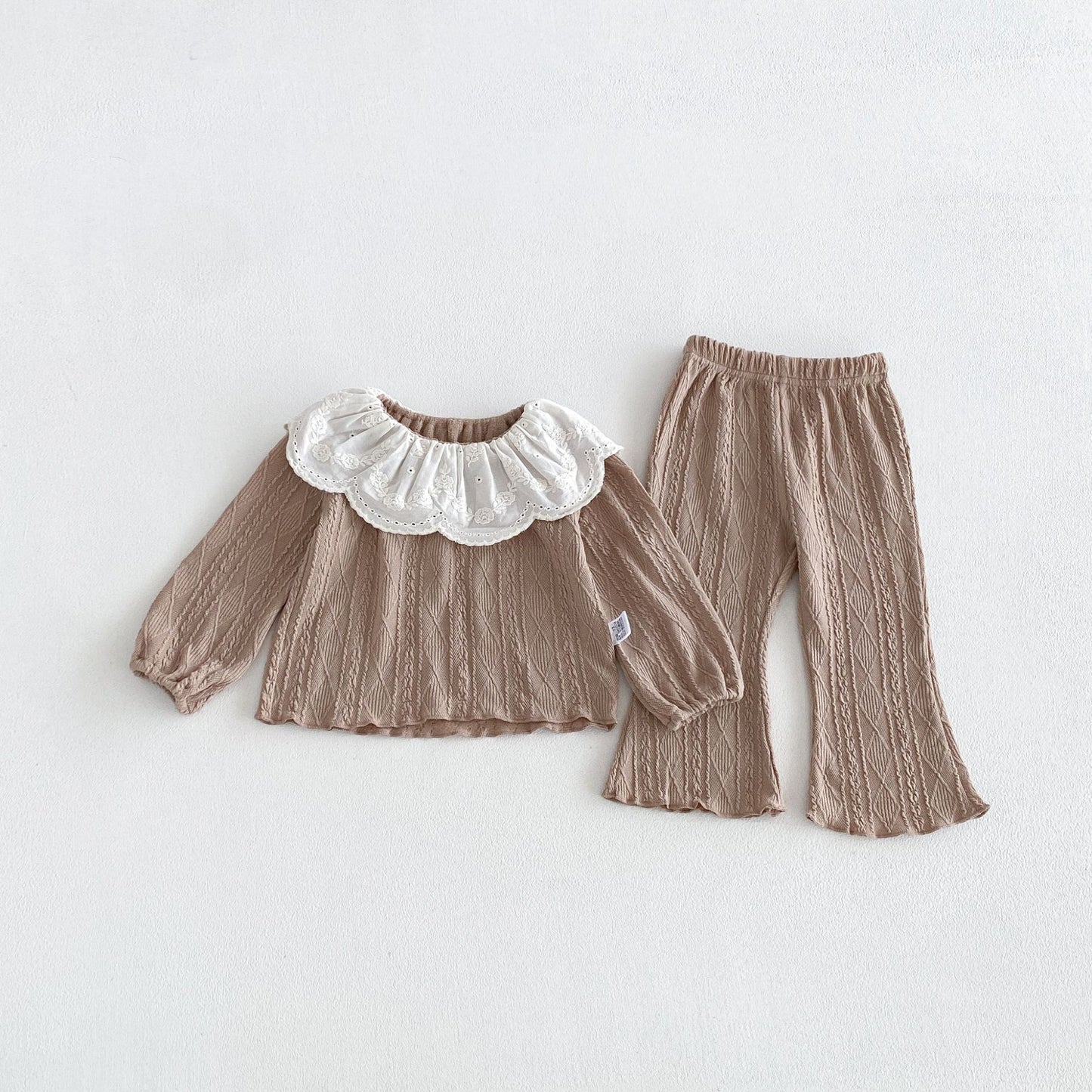 MyKids-USA® Hot Selling Autumn Baby Kids Girls Long Sleeves Geometric and Flowers Pattern Top with Pants Set