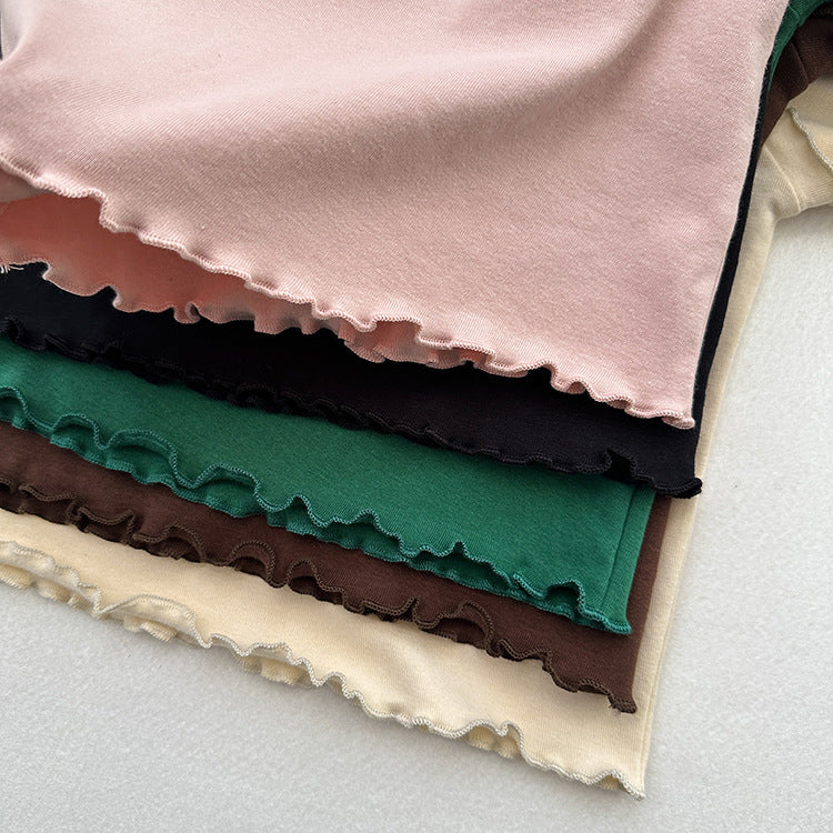 Girls Tops Spring And Autumn Style Children’s Solid Color Long-Sleeved T-Shirts For Girls With Ear-Shaped Inner Bottoming Shirts, MyKids-USA®, Baby & Toddler Tops, MyKids-USA -  -  -  -  -  -  - 