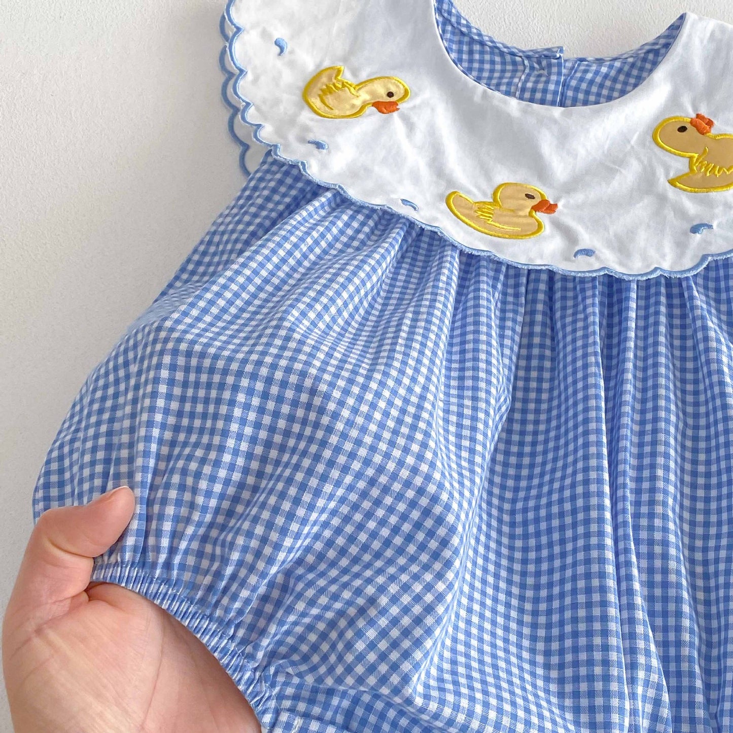 Summer Arrival Baby Girls Cute Plaid Sleeveless Ducks Pattern Onesies, MyKids-USA®, Baby One-Pieces, MyKids-USA -  -  -  -  -  -  - 