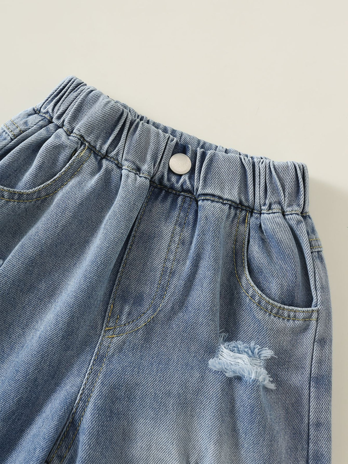 MyKids-USA® Girls Letters Pattern Ripped Jeans