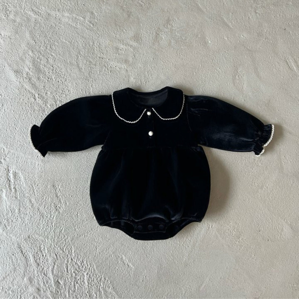 Arrival Autumn and Spring Baby Girls Cute Velvet Long Sleeves Bodysuit, MyKids-USA®, Baby One-Pieces, MyKids-USA - Size/Age - 66 (3-6M) - Color - Black -  -  - TR2601071944-A.