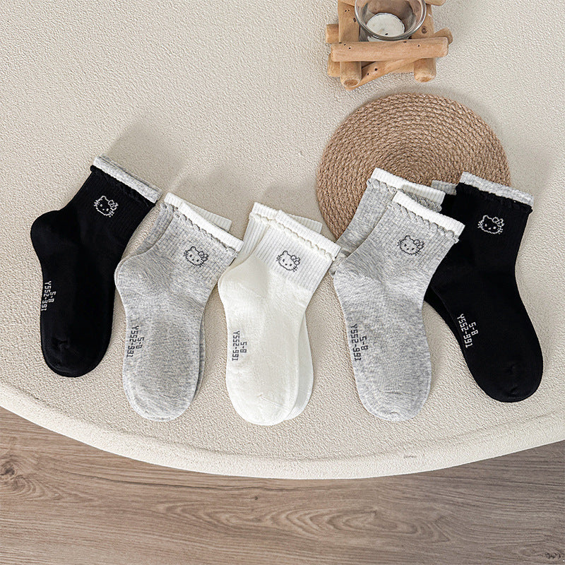 Autumn and Winter Arrival Baby Unisex Breathable Casual Simple Pattern Socks 1 Lot=5-Pair Set, MyKids-USA®, Baby & Toddler Socks & Tights, MyKids-USA - Size/Age - M (3-5Y) - Color - Black -  -  - TR2511172138-C