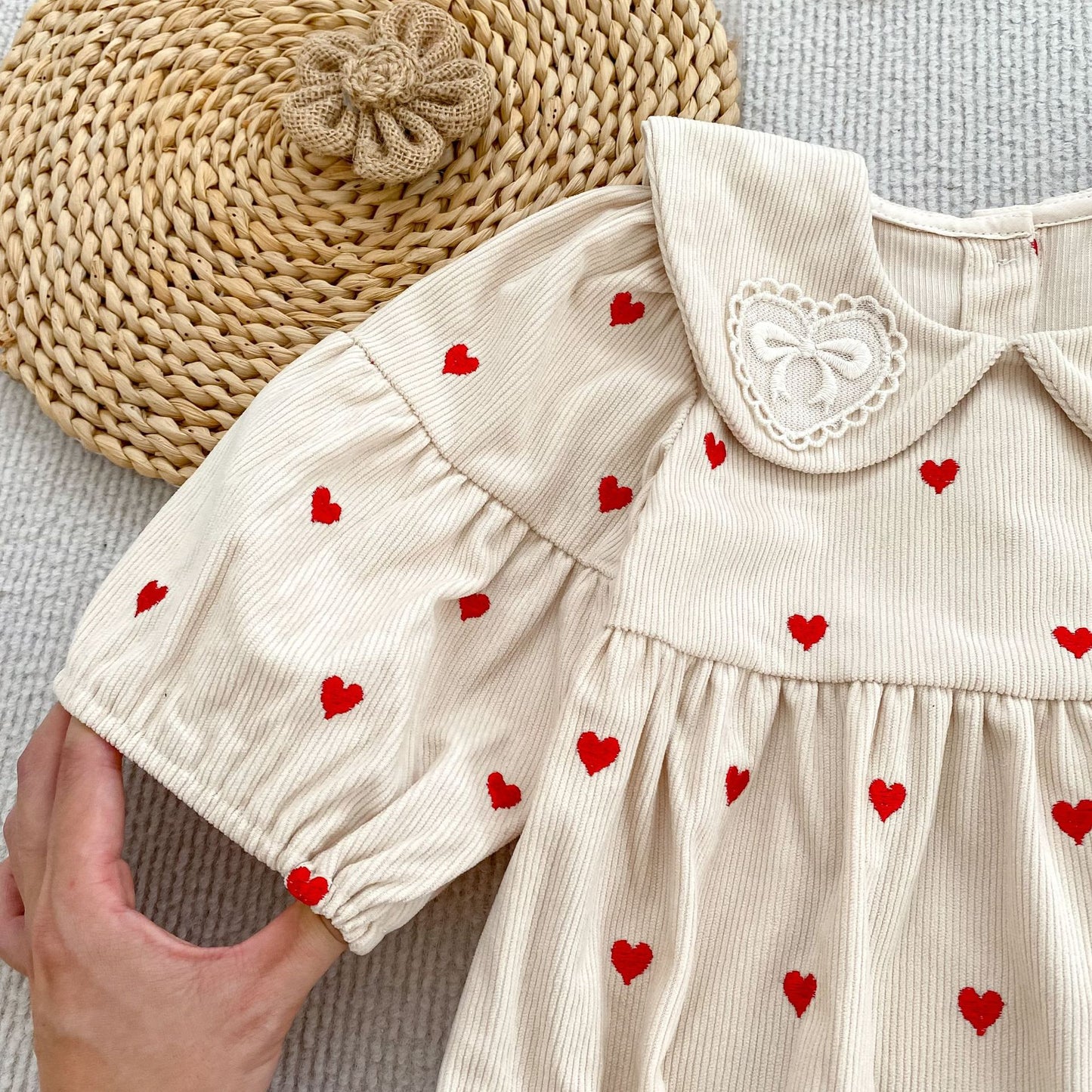 MyKids-USA® Autumn Hearts Pattern Baby Kids Girls Princess Long Sleeves Bodysuit