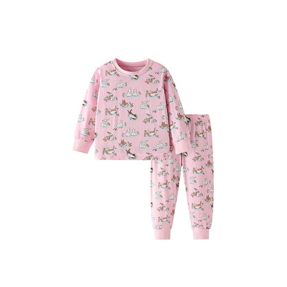 Spring and Autumn Girls Animals Cartoon Pattern Long Sleeves Top and Pants Clothing Set, MyKids-USA®, Baby & Toddler Outfits, MyKids-USA - Size/Age - 100 (2-3Y) - Color - Pink -  -  - TR2602051028-A.